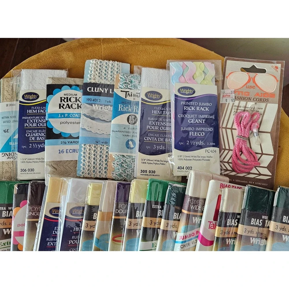 Wrights Bias Tape Ribbon Trim Lot Various Colors Sizes Style Fabric Craft Sewing
